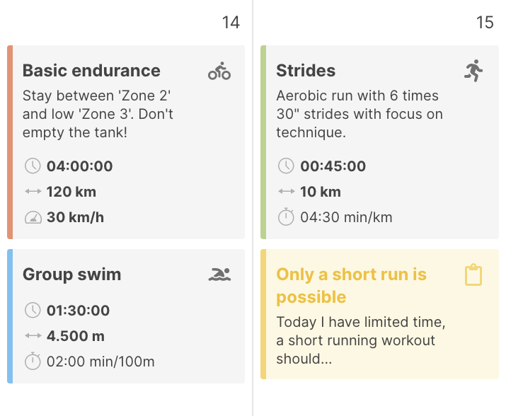 Feedback on calendar